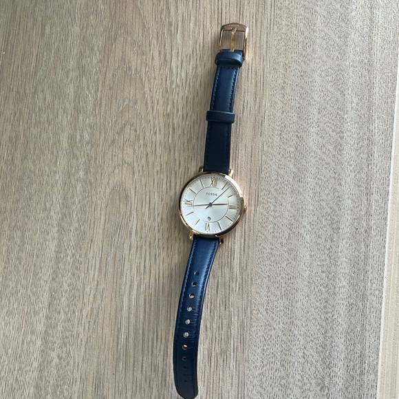 Fossil Jacqueline Navy Leather Watch - Picture 2 of 5
